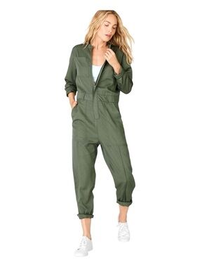 FABLETICS Everleigh Woven Olive Utility Jumpsuit